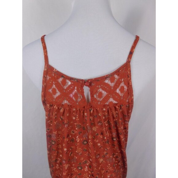 No Boundaries XXL Burnt Orange Floral Lace Mini Dress Boho Witch - Picture 6 of 12